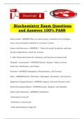 Biochemistry Exam Questions and Answers 100&percnt; PASS