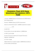Chemistry Final ACS Exam Questions and Answers 100&percnt; PASS