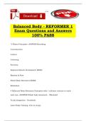 Balanced Body - REFORMER 1 Exam Questions and Answers 100&percnt; PASS