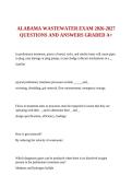 ALABAMA WASTEWATER EXAM 2026-2027 QUESTIONS AND ANSWERS GRADED A&plus;