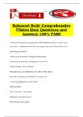 Balanced Body Comprehensive Pilates Quiz Questions and Answers 100&percnt; PASS