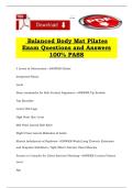 Balanced Body Mat Pilates Exam Questions and Answers 100&percnt; PASS