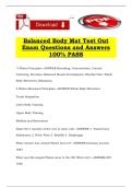 Balanced Body Mat Test Out Exam Questions and Answers 100&percnt; PASS