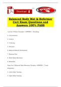 Balanced Body Mat & Reformer Cert Exam Questions and Answers 100&percnt; PASS
