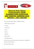 Balanced Body Pilates Comprehensive EXAM ELABORATIONS QUESTIONS AND VERIFIED ANSWERS 2025 UPDATE &vert; 100&percnt; SOLVED