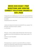 NR509 2026 EXAM 1 PREP QUESTIONS AND VERIFIED CORRECT SOLUTIONS GRADED A&plus; 100&percnt; PASS