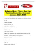 Balanced Body Pilates Exercise Families Exam Questions and Answers 100&percnt; PASS