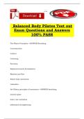 Balanced Body Pilates Test out Exam Questions and Answers 100&percnt; PASS
