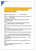 CLASS D WATER OPERATOR License Exam TCEQ Comprehensive Questions and Verified Detailed Solutions 100&percnt; Correct