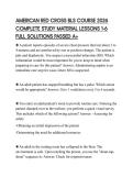AMERICAN RED CROSS BLS COURSE 2026 COMPLETE STUDY MATERIAL LESSONS 1-6 FULL SOLUTIONS PASSED A&plus;