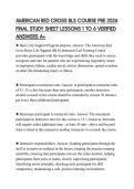 AMERICAN RED CROSS BLS COURSE PRE 2026 FINAL STUDY SHEET LESSONS 1 TO 6 VERIFIED ANSWERS A&plus;