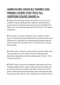 AMERICAN RED CROSS BLS TRAINING 2026 PREMIUM COURSE STUDY PACK FULL QUESTIONS SOLVED GRADED A&plus;