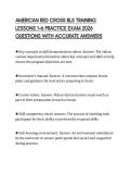 AMERICAN RED CROSS BLS TRAINING LESSONS 1&ndash;6 PRACTICE EXAM 2026 QUESTIONS WITH ACCURATE ANSWERS