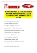 Pilates Module 1 Test&colon; Reformer Springs &lpar;Balanced Body&rpar; Exam Questions and Answers 100&percnt; PASS