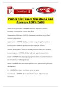 Pilates test Exam Questions and Answers 100&percnt; PASS