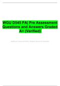 WGU D545 PA&vert; Pre Assessment Questions and Answers Graded A&plus; &vert;Verified&vert; 2026