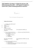 TEST BANK for Sociology&colon; A Global Perspective&comma; 9th Edition by Joan Ferrante &mdash; All Chapters Complete &vert;&vert; Latest 2027&sol;2028 Verified Questions & Answers