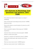 ATI Anatomy & Physiology Test Questions and Answers 100&percnt; PASS