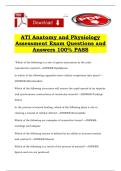 ATI Anatomy and Physiology Assessment Exam Questions and Answers 100&percnt; PASS