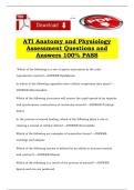 ATI Anatomy and Physiology Assessment Questions and Answers 100&percnt; PASS