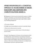 APPLIED PATHOPHYSIOLOGY A CONCEPTUAL APPROACH TO THE MECHANISMS OF DISEASE EXAM SCRIPT 2026 QUESTIONS WITH COMPLETE SOLUTIONS GRADED A&plus;