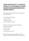 APPLIED PATHOPHYSIOLOGY A CONCEPTUAL APPROACH TO THE MECHANISMS OF DISEASE PRACTICE TEST 2026 QUESTIONS WITH FULL ANSWERS GRADED A&plus;