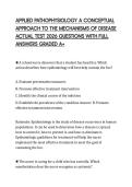 APPLIED PATHOPHYSIOLOGY A CONCEPTUAL APPROACH TO THE MECHANISMS OF DISEASE ACTUAL TEST 2026 QUESTIONS WITH FULL ANSWERS GRADED A&plus;