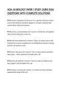 AQA AS BIOLOGY PAPER 1 STUDY GUIDE 2026 QUESTIONS WITH COMPLETE SOLUTIONSAQA AS BIOLOGY PAPER 1 STUDY GUIDE 2026 QUESTIONS WITH COMPLETE SOLUTIONS