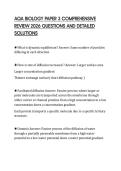 AQA BIOLOGY PAPER 3 COMPREHENSIVE REVIEW 2026 QUESTIONS AND DETAILED SOLUTIONS