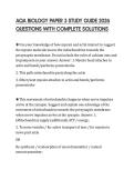 AQA BIOLOGY PAPER 3 STUDY GUIDE 2026 QUESTIONS WITH COMPLETE SOLUTIONS