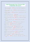 Galen Pharmacology Exam 1 Review 2026&colon; 133 Questions & Answers on Drug Actions&comma; Side Effects&comma; and Nursing Interventions