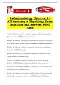 Pathophysiology&colon; Practice A - ATI Anatomy & Physiology Exam Questions and Answers 100&percnt; PASS