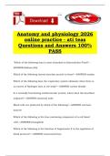 Anatomy and physiology 2026 online practice - ati teas Questions and Answers 100&percnt; PASS