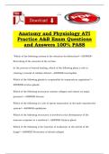 Anatomy and Physiology ATI Practice A&B Exam Questions and Answers 100&percnt; PASS