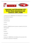 Anatomy and Physiology ATI Study Exam Questions and Answers 100&percnt; PASS