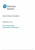 2025 Pearson Edexcel GCSE Geography A PAPER 2  MARK SCHEME 1GA0&sol;02