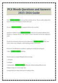 PCA Weeds Questions and Answers 2025-2026 Guide