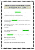 CA Chiropractic Law CCLE Review Worksheet 2026 Guide