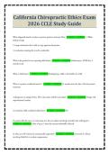 California Chiropractic Ethics Exam 2026 CCLE Study Guide