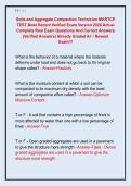 Soils and Aggregate Compaction Technician MARTCP  TEST Most Recent Verified Exam Version 2026 Actual  Complete Real Exam Questions And Correct Answers  &lpar;Verified Answers&rpar; Already Graded A&plus; &sol; Newest  Exam&excl;&excl;&excl; 