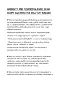 MATERNITY AND PEDIATRIC NURSING EXAM SCRIPT 2026 PRACTICE SOLUTION BUNDLED