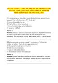 DAVITA PATIENT CARE TECHNICIAN &lpar;PCT&rpar; FINAL EXAM &sol;  ACTUAL EXAM QUESTIONS AND CORRECT ANSWERS  WITH RATIONALES GRADED A&plus; LATEST