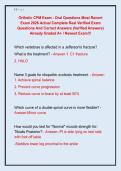 Orthotic CPM Exam - Oral Questions Most Recent  Exam 2026 Actual Complete Real Verified Exam  Questions And Correct Answers &lpar;Verified Answers&rpar;  Already Graded A&plus; &sol; Newest Exam&excl;&excl;&excl; 