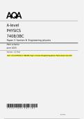 AQA  A-level PHYSICS 7408&sol;3BC Paper 3 Section B Engineering physics Mark scheme June 2025