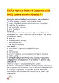 CMAA Practice Exam &num;2 Questions with 100&percnt; correct answers Graded A&plus;