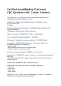 Certified Breastfeeding Counselor CBC Questions with Correct Answers