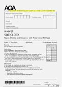 AQA A-LEVEL SOCIOLOGY Paper 3 Crime and Deviance with Theory and Methods QP JUNE 2025