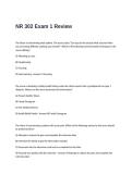 NR 302 Exam 1 Review Questions and Answers