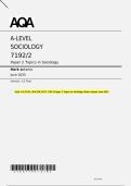 AQA A-LEVEL SOCIOLOGY 7192&sol;2 Paper 2 Topics in Sociology Mark scheme June 2025