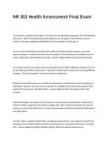 NR 302 Health Assessment Final Exam Questions and Answers
